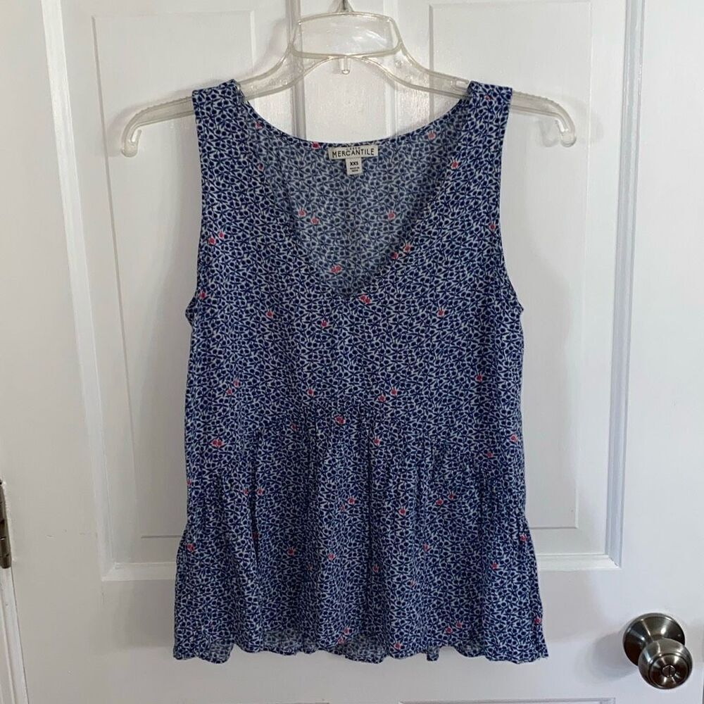 J.Crew Mercantile sleeveless floral print empire blouse size XXS